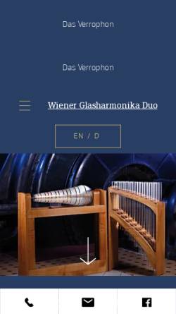 Vorschau der mobilen Webseite www.glasharmonika.at, Wiener Glasharmonika Duo