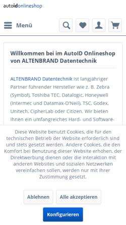 Vorschau der mobilen Webseite www.altenbrand.net, ALTENBRAND Datentechnik GmbH