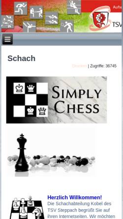 Vorschau der mobilen Webseite www.tsv-steppach.de, Schachabteilung des Turn- und Sportvereins Steppach e.V. 1888