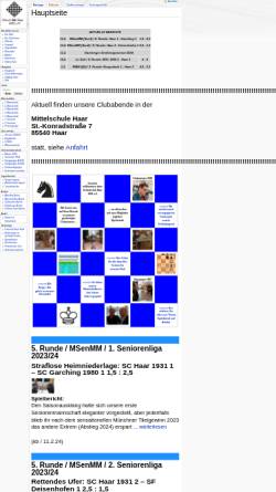 Vorschau der mobilen Webseite www.sc-haar1931.de, Schachclub Haar 1931