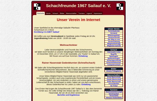 Vorschau von www.schachfreunde-sailauf.de, Schachfreunde 1967 Sailauf e.V.