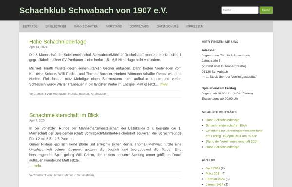 Vorschau von www.schachklub-schwabach.de, Schachklub Schwabach 1907
