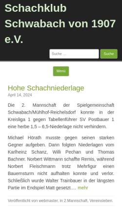 Vorschau der mobilen Webseite www.schachklub-schwabach.de, Schachklub Schwabach 1907