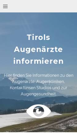 Vorschau der mobilen Webseite www.augeninfo.at, Augenärzte in Tirol