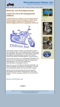 Vorschau der mobilen Webseite www.oldtimer-just.de, Motorradmuseum Oldtimer Just