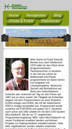 Vorschau der mobilen Webseite www.franktokarski.de, Frank Tokarski