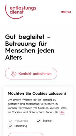 Vorschau der mobilen Webseite www.entlastungsdienst.ch, Entlastungsdienst Kanton Bern
