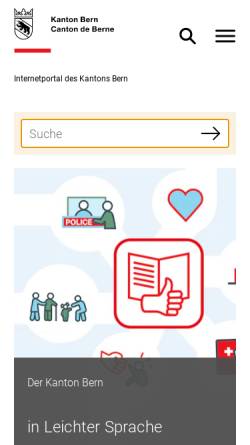 Vorschau der mobilen Webseite www.be.ch, Kanton Bern