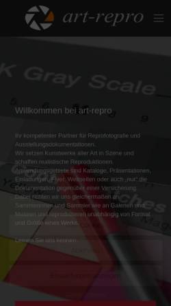 Vorschau der mobilen Webseite www.art-repro.de, Art-Repro - Dipl. Fotograf Christoph Petras