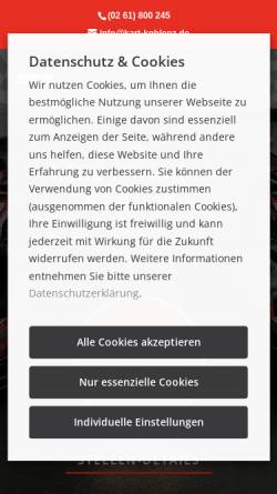 Vorschau der mobilen Webseite www.kart-koblenz.de, Conquest Cart-Center Koblenz