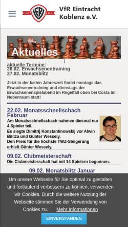 Vorschau der mobilen Webseite www.vfr-koblenz.de, SC Koblenz