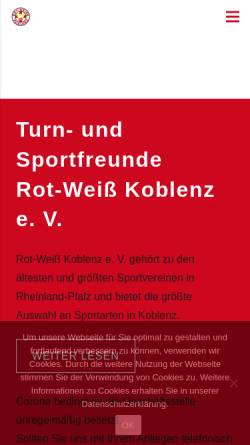 Vorschau der mobilen Webseite www.rw-koblenz.de, TuS Rot-Weiß Koblenz