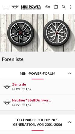 Vorschau der mobilen Webseite www.mini-power-forum.ch, Mini-Power