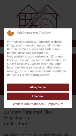 Vorschau der mobilen Webseite urlaub-bei-manz.de, Gästehaus Alte Scheune