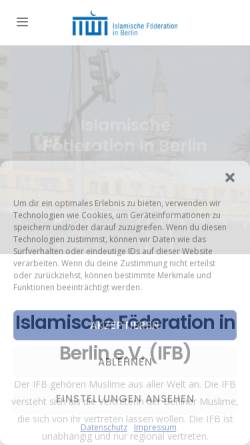 Vorschau der mobilen Webseite www.if-berlin.de, Islamische Föderation in Berlin