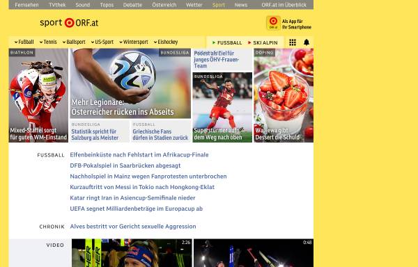 Vorschau von sport.orf.at, ORF ON Sport News