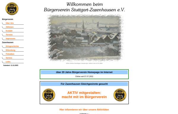 Vorschau von www.bv-zazenhausen.de, Bürgerverein Zazenhausen