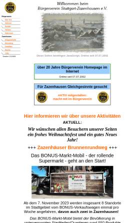Vorschau der mobilen Webseite www.bv-zazenhausen.de, Bürgerverein Zazenhausen