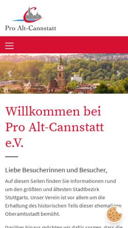Vorschau der mobilen Webseite proaltcannstatt.de, Pro Alt-Cannstatt e. V.