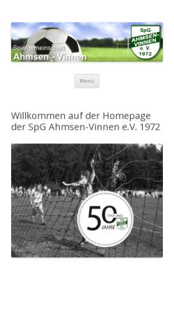 Vorschau der mobilen Webseite www.ahmsen-vinnen.de, SpG Ahmsen-Vinnen e. V. 1972