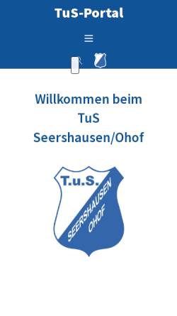 Vorschau der mobilen Webseite www.tus-seershausen-ohof.de, TuS Seershausen / Ohof e.V.
