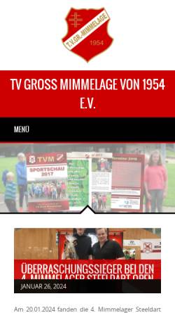 Vorschau der mobilen Webseite www.mimmelage.de, TV Groß Mimmelage von 1954 e.V.