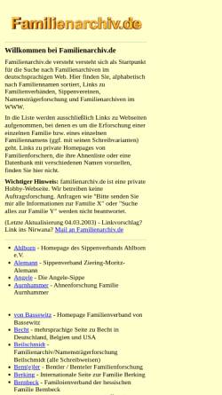 Vorschau der mobilen Webseite www.familienarchiv.de, Familienarchiv.de