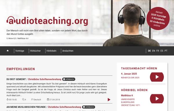 Audioteaching - christliche Vorträge