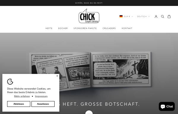 Vorschau von www.chick-gospel.de, Chick's Comic Traktate