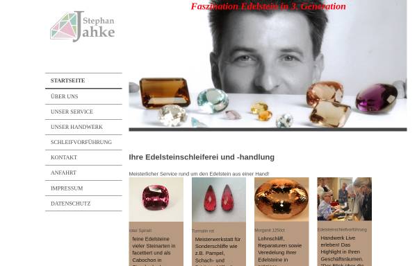 Vorschau von www.jahke.de, Stephan Jahke - Edelsteinschleiferei und Handlung