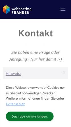 Vorschau der mobilen Webseite www.webhosting-franken.de, Webhosting Franken, Holger Häring