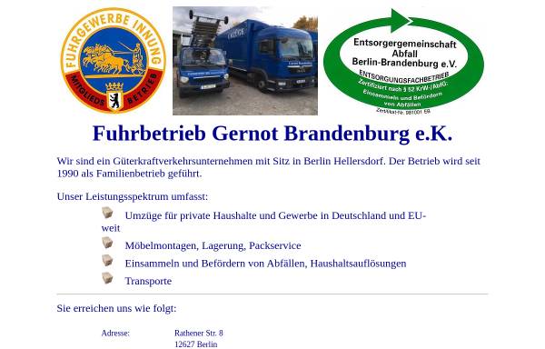Vorschau von www.fuhrbetrieb-brandenburg.de, Fuhrbetrieb Gernot Brandenburg