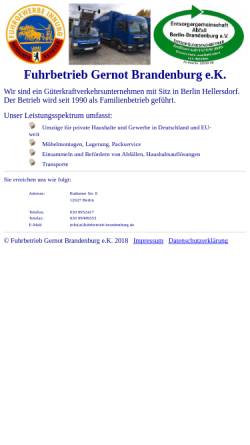 Vorschau der mobilen Webseite www.fuhrbetrieb-brandenburg.de, Fuhrbetrieb Gernot Brandenburg