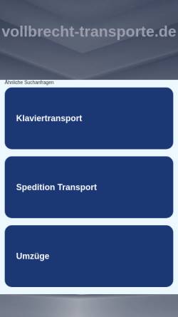Vorschau der mobilen Webseite www.vollbrecht-transporte.de, Vollbrecht Transporte