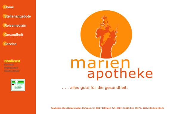 Vorschau von www.madlg.de, Marien - Apotheke