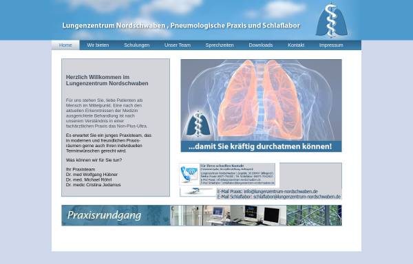 Vorschau von lungenzentrum-nordschwaben.de, Pneumologische Praxis Dr. Hübner