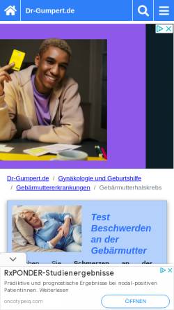 Vorschau der mobilen Webseite www.dr-gumpert.de, Gebärmutterhalskrebs