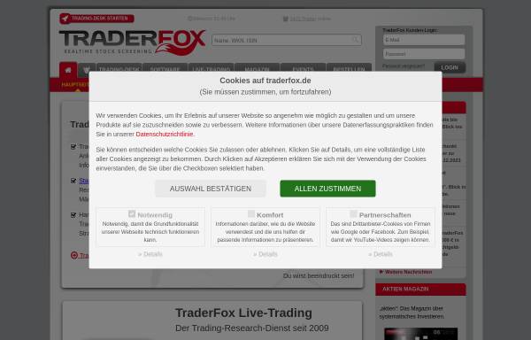 Vorschau von traderfox.de, TraderFox GmbH