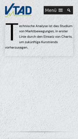 Vorschau der mobilen Webseite www.vtad.de, Vereinigung Technischer Analysten Deutschlands e.V.