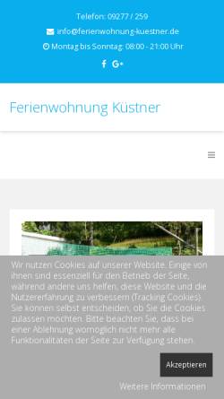 Vorschau der mobilen Webseite www.ferienwohnung-kuestner.de, Ferienwohnung, Sebastian Küstner