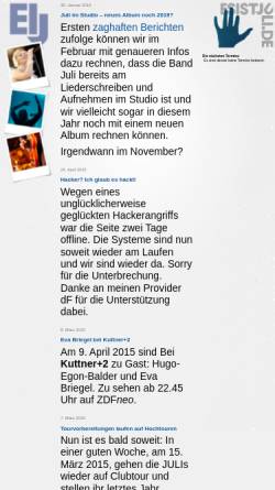 Vorschau der mobilen Webseite esistjuli.de, Juli - Fanpage