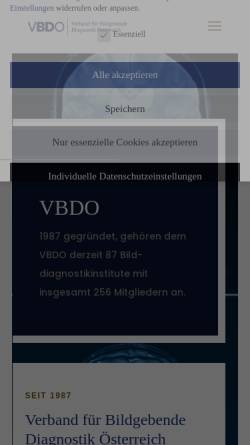 Vorschau der mobilen Webseite www.vbdo.at, Verband für Bildgebende Diagnostik Österreich