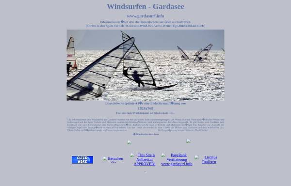 Vorschau von www.gardasurf.info, Windsurfen-Gardasee