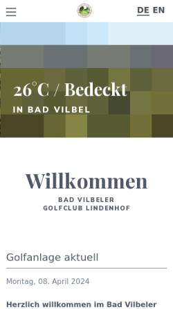Vorschau der mobilen Webseite www.bvgc.de, Bad Vilbeler Golfclub Lindenhof e.V.