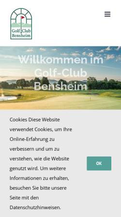 Vorschau der mobilen Webseite www.golfclub-bensheim.de, Golf Club Bensheim