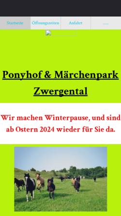 Vorschau der mobilen Webseite www.ponymaerchenpark.de, Pony- und Märchenpark 