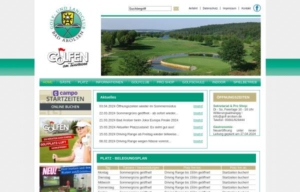 Vorschau von www.golf-arolsen.de, Golfclub Arolsen