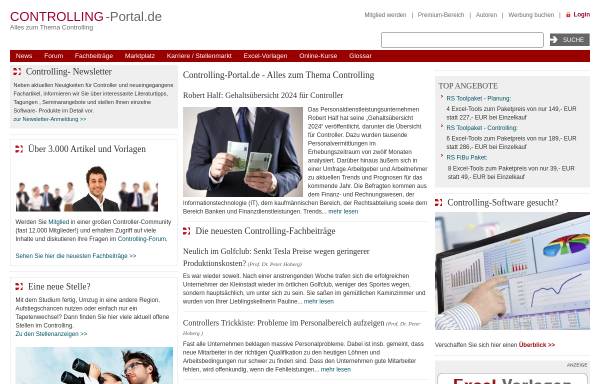 Vorschau von www.controllingportal.de, Portal für Controller