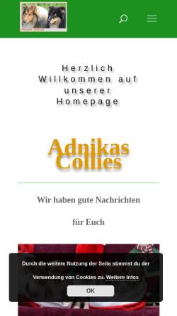 Vorschau der mobilen Webseite www.adnikas-collie.de, Adnikas