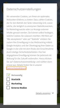 Vorschau der mobilen Webseite www.gc-dt.de, Golfclub Darmstadt-Traisa